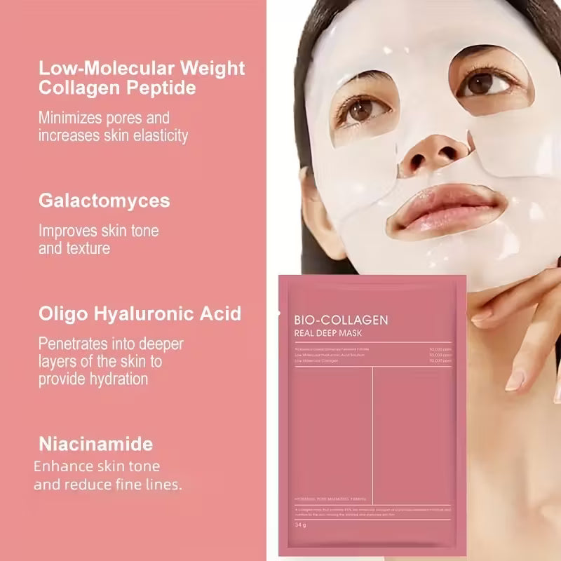 BioGlow Collagen Mask Set – 20pcs Pack Deep Hydration Facial Treatment