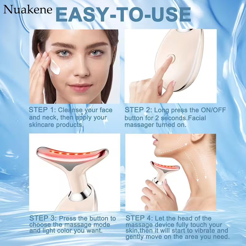 RadiantHaven™ 7-in-1 LED Facial & Neck Sculpting Massager