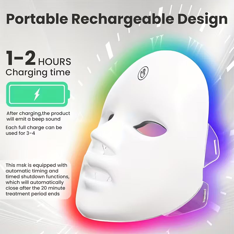 RadiantHaven™ LumiGlow 7-Color LED Facial Therapy Mask