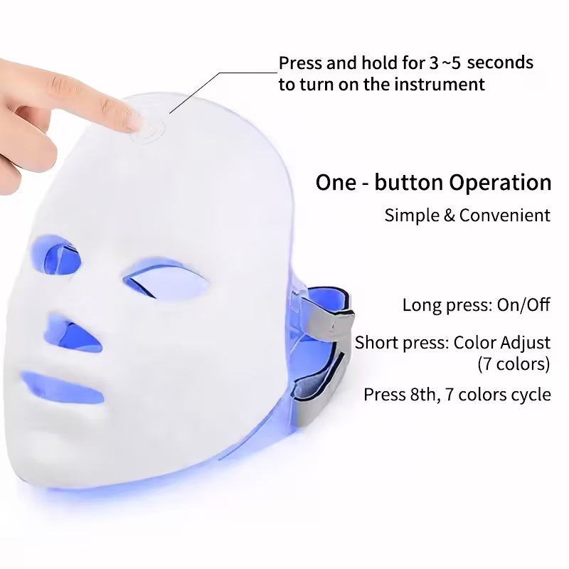 RadiantHaven™ LumiGlow 7-Color LED Facial Therapy Mask